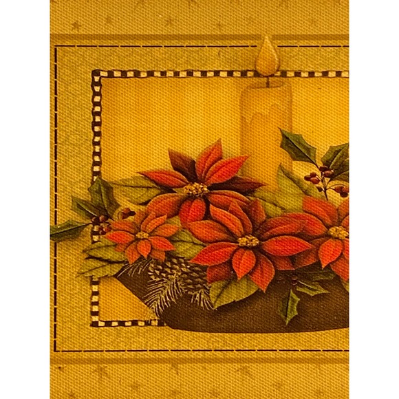Vintage, Christmas / Holiday Trivet / Hot Pad with Candle / Poinsettia Design. - Picture 3 of 14